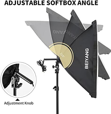 Softbox Lighting Kit Photography Soft Box 20'' X 28'', 85W Studio 6000k Bulb LED Light, 6.7'Light... | Amazon (US)