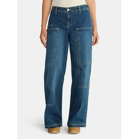 Madden NYC Women's Cargo Jeans, 32" Inseam, Sizes XXS-XXL | Walmart (US)