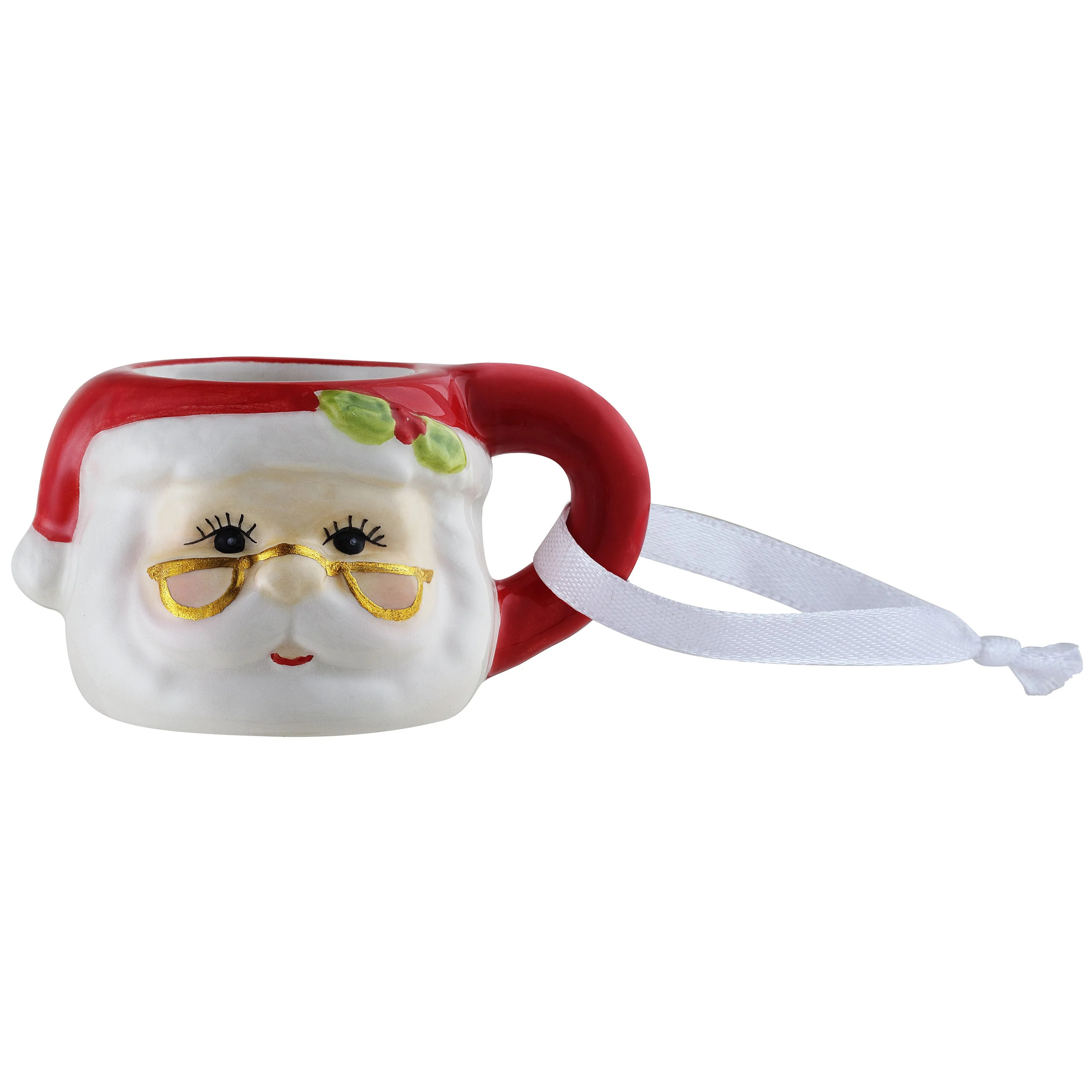 Mr. Christmas Miniature Santa Mug Hanging Ornament Decoration, Red, 1.45" | Walmart (US)
