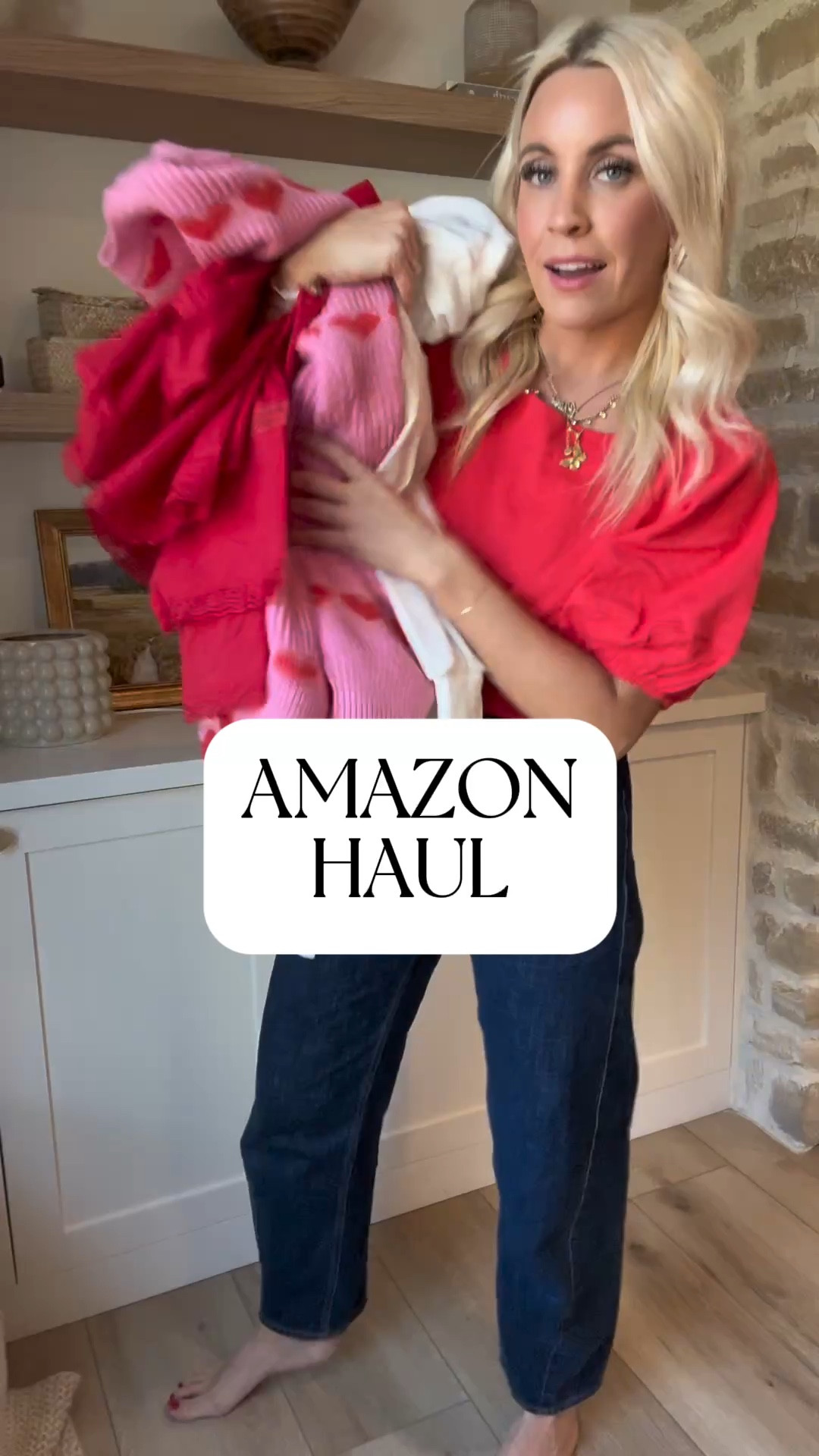 Comment SHOP and I’ll send you links! Amazon haul! Lots of great options for spring and valentines. Elevated basics and cute sweaters! 
