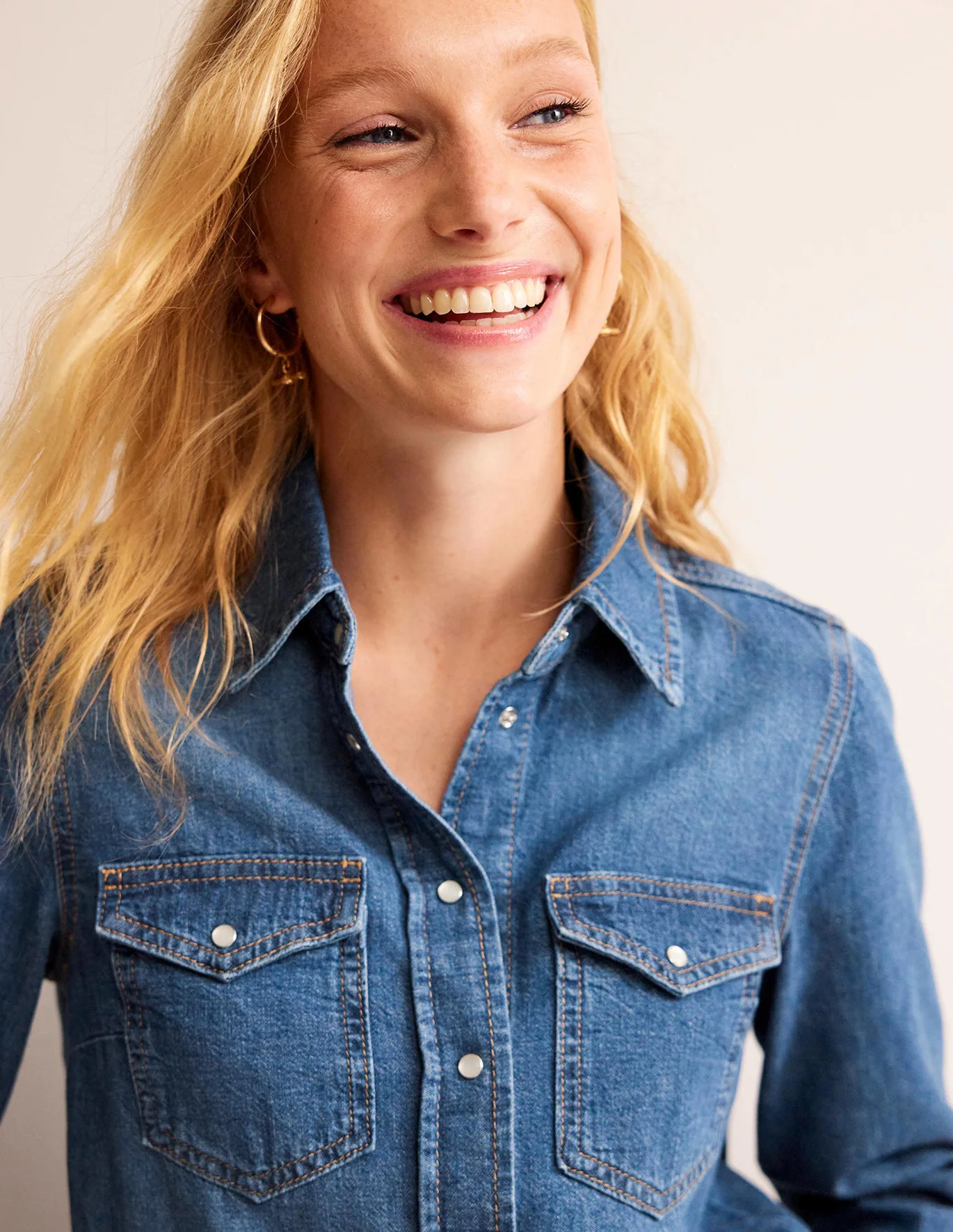 Straight-Fit Denim Shirt - Denim | Boden (UK & IE)