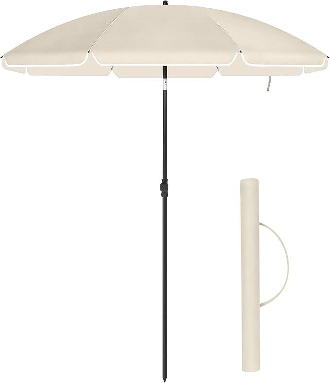 SONGMICS 1.6 m Parasol, Beach Umbrella, UPF 50+, Sun Protection, Portable Octagonal Polyester Ca... | Amazon (UK)