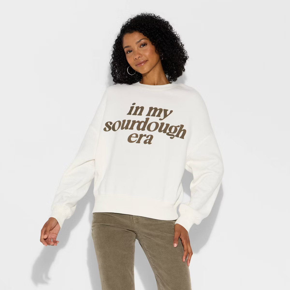 Women's Sourdough Fleece Graphic Sweatshirt - White | Target