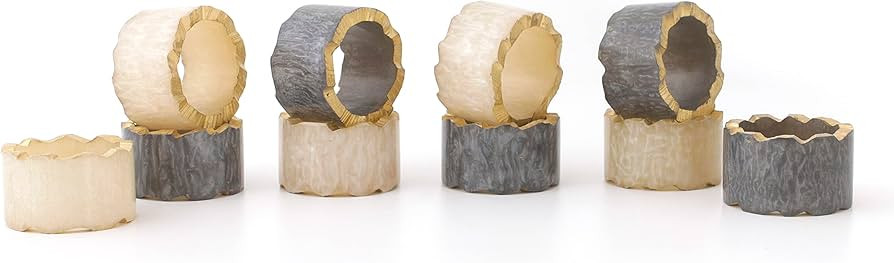 Rustic Napkin Rings Set of 12, Wooden Napkin Holders, Napkin Rings Bulk for Party Decoration, Din... | Amazon (US)