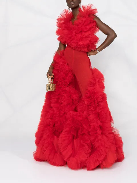 ruffled tulle dress | Farfetch (US)