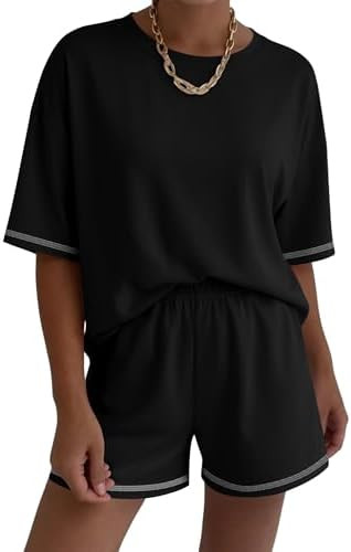 Ekouaer Lounge Sets for Women 2 Piece Shorts Sets Moisture Wicking Casual Summer Short Sleeve Mat... | Amazon (US)
