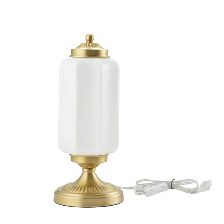 My Texas House 15" Brass Glass Shade Table Lamp | Walmart (US)