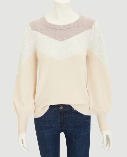 Ann Taylor Factory Colorblock Puff Sleeve Sweater | Ann Taylor Factory