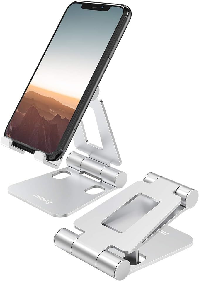 Nulaxy A4 Cell Phone Stand, Fully Foldable, Adjustable Desktop Phone Holder Cradle Dock Compatibl... | Amazon (US)