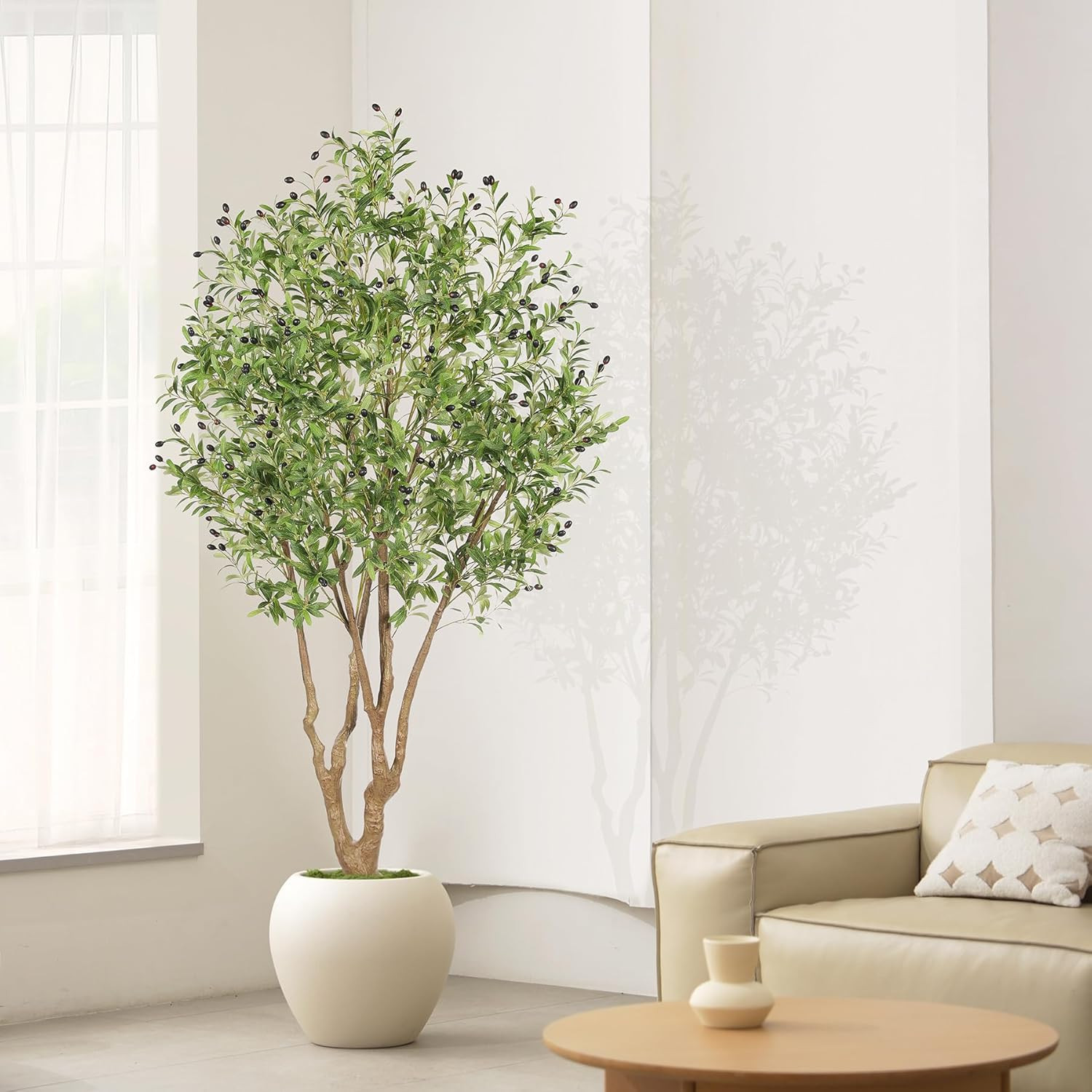 Amazon.com: LYERSE Faux Olive Tree 7ft - Artificial Olive Tree Indoor with Large Branches and Rea... | Amazon (US)