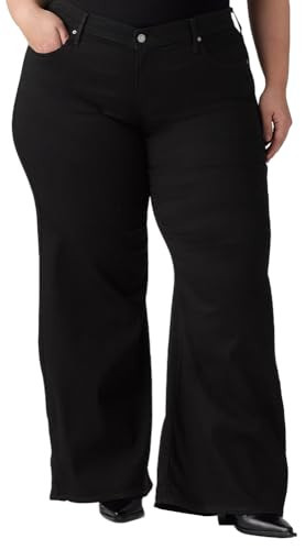 Levi's Women's 318 Shaping Wide-Leg Jeans (Also Available in Plus), (New) Soft Black (Stretch), 36 Plus | Amazon (US)