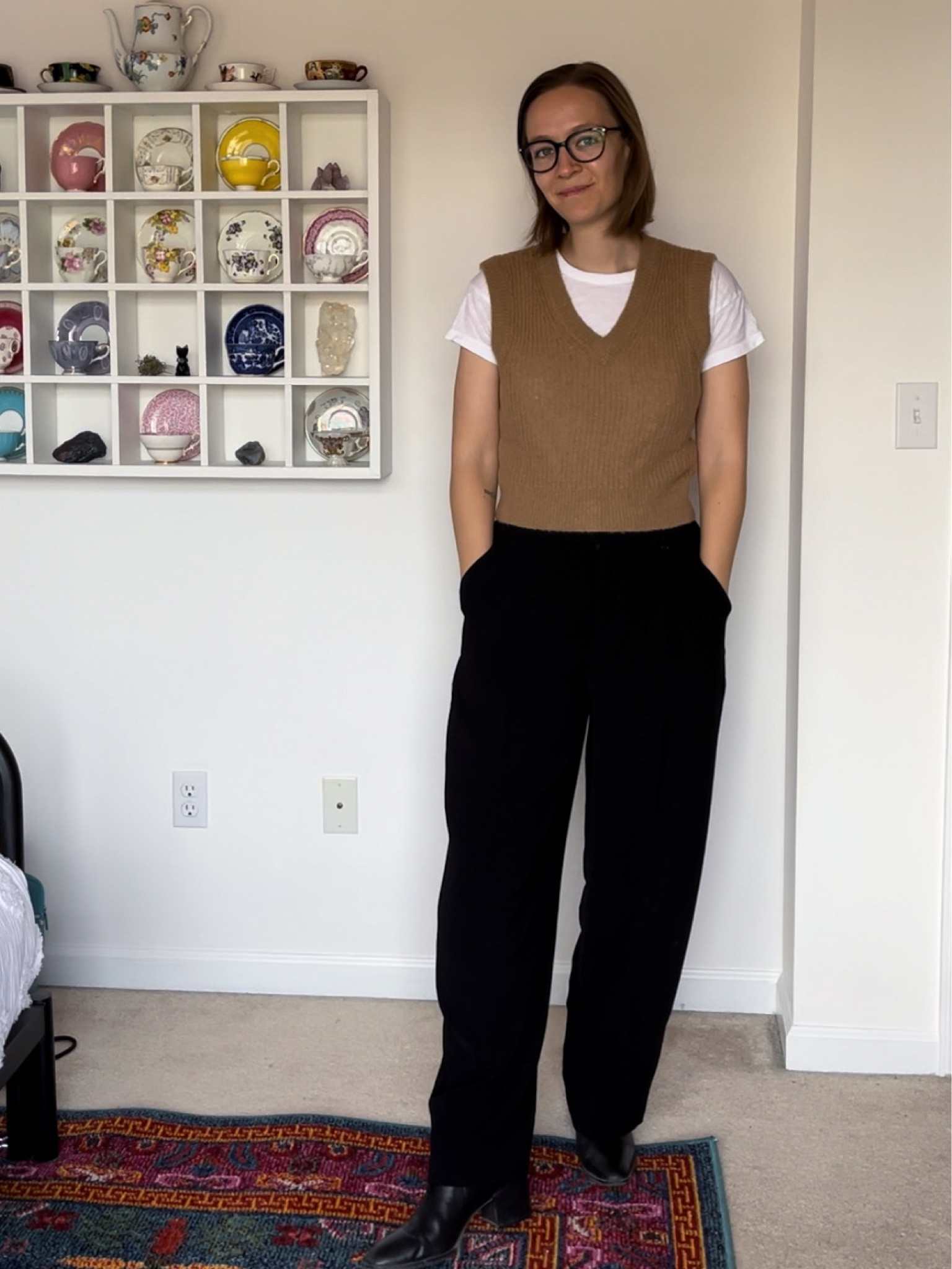 Sweater vests perfectly fit my femme nerd aesthetic. I really like keeping my dressy workwear outfits just as comfortable as my daily wear which means long flowing pants, a simple cotton tee, and this light sweater vest. 

#LTKstyletip #LTKSeasonal #LTKworkwear