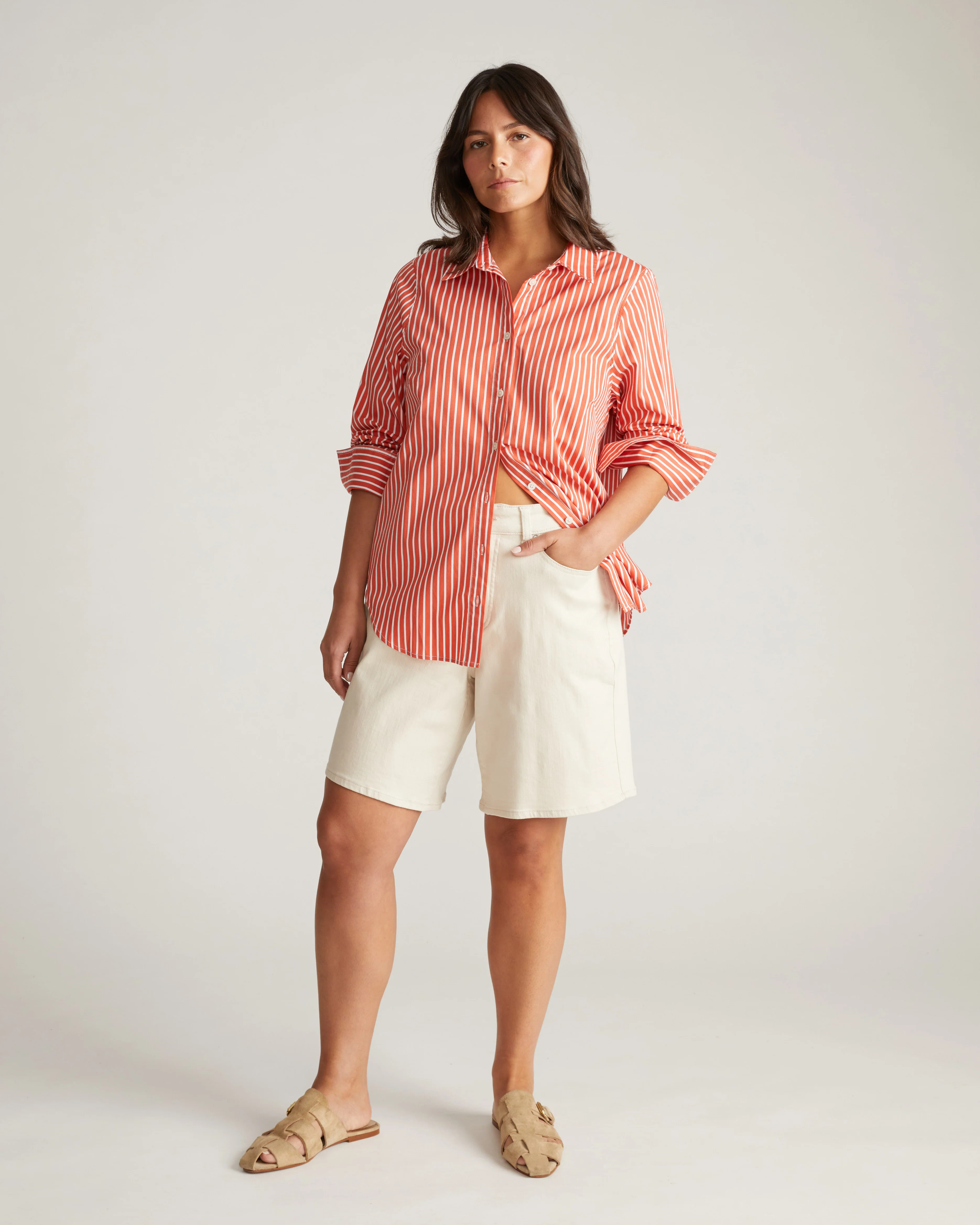 Lou Loose Fit Denim Shorts - Ecru | Universal Standard