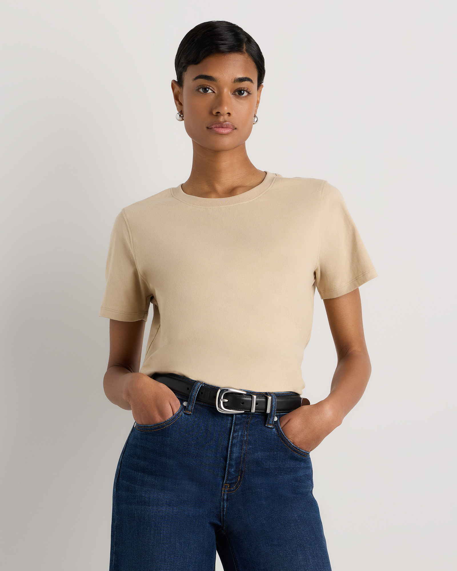 100% Organic Cotton Boxy Crewneck Tee | Quince