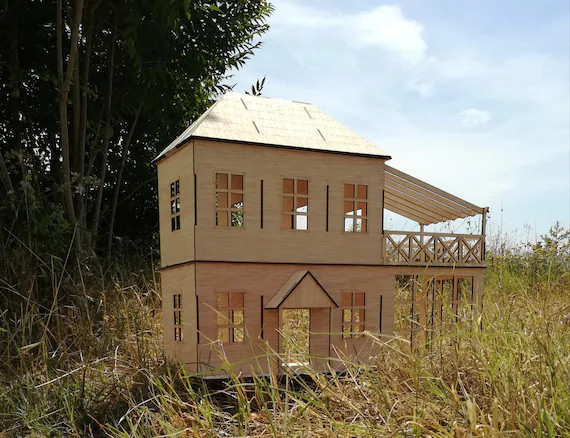 Wooden Country Dollhouse With Pergola Kit Scale 1:12 | Etsy | Etsy (US)