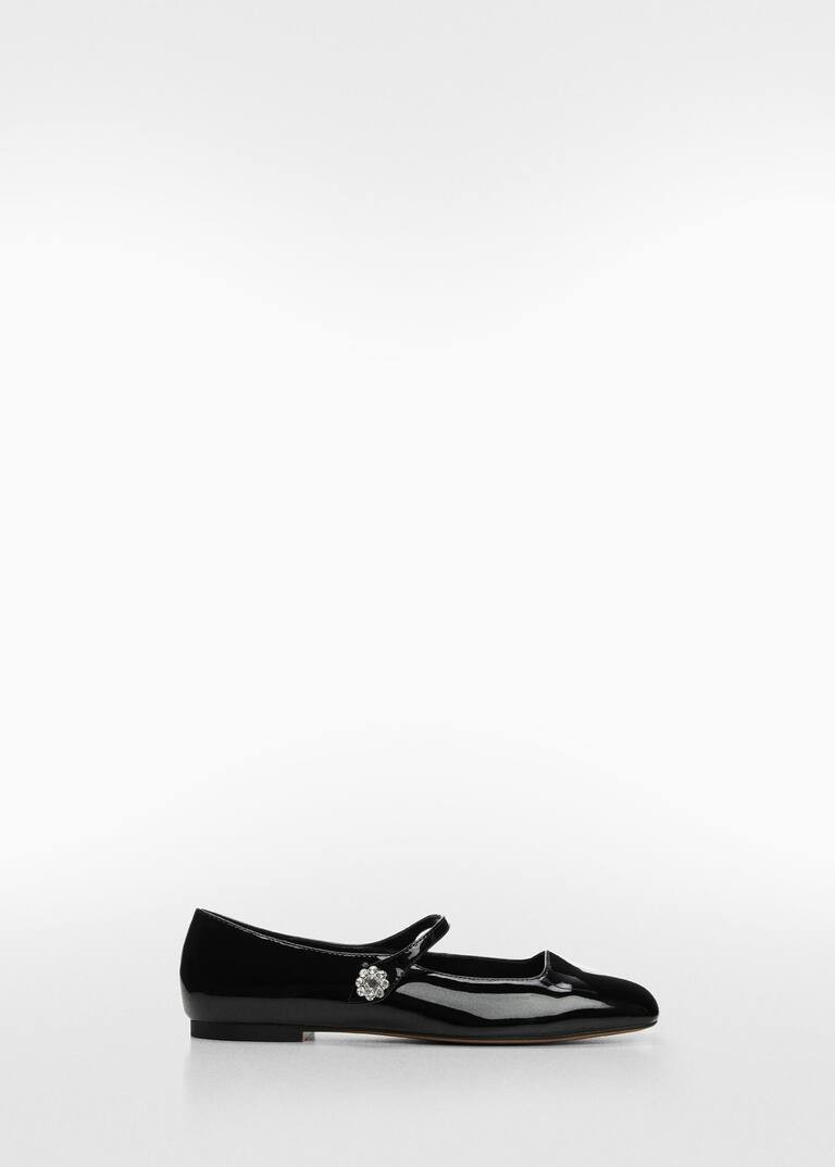Jeweled patent leather-effect ballerinas -  Women | Mango USA | MANGO (US)