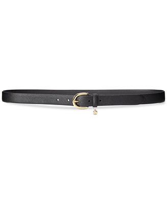 Lauren Ralph Lauren Women's Charm Crosshatch Leather Belt - Macy's | Macy's