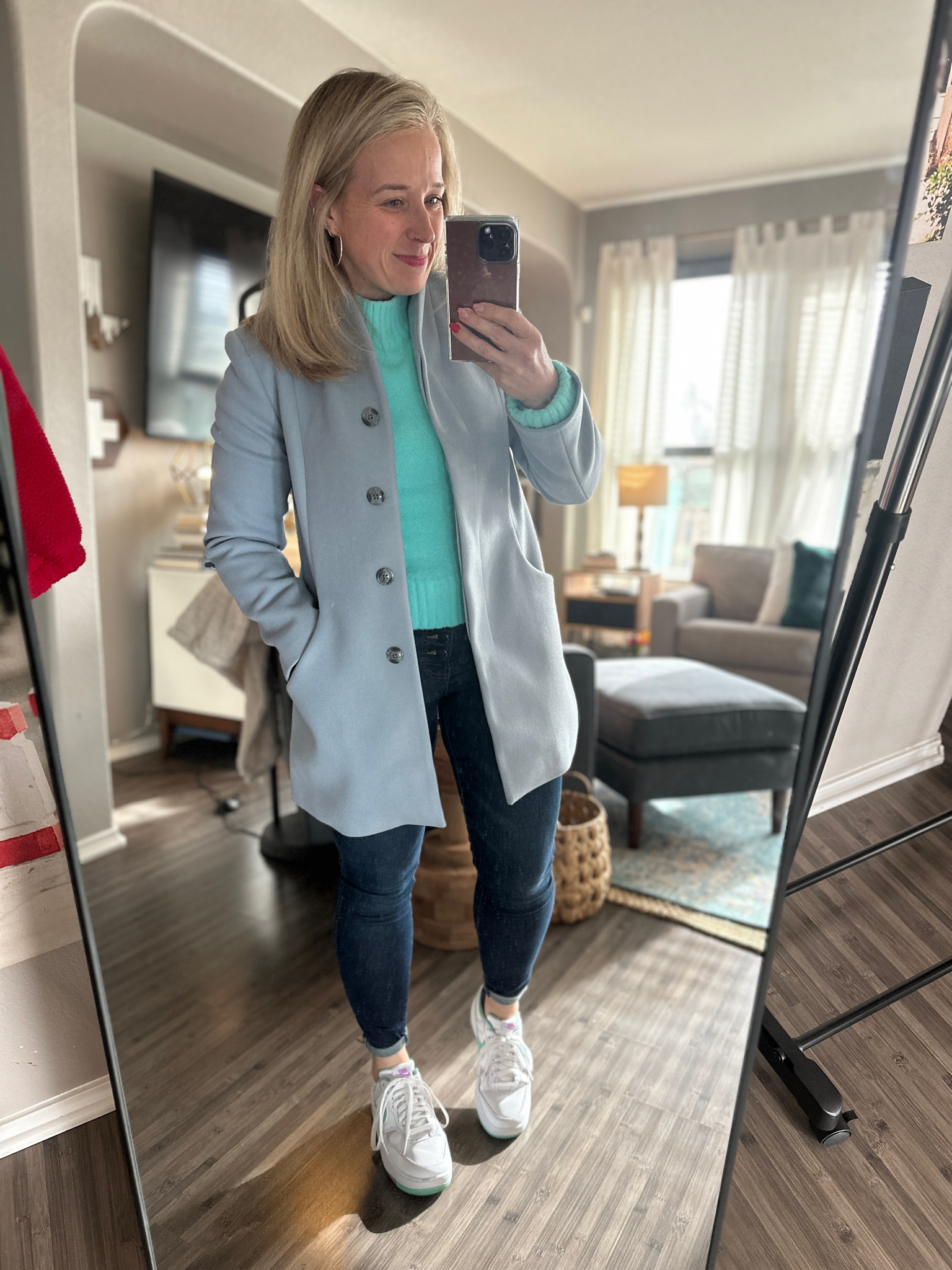 A soft blue pea coat with a collarless lapel, a duck egg sweater, and a cigarette jean cuffed at the bottom with a Nike sneak. 

#houseofcolour #hoc #houseofcolourpflugerville #houseofcolourusa #coloranalysis #houseofcolouraustin #hocsummer #hocsummer #houseofcolourusa  #hocusa #houseofcolour #hocpflugerville #houseofcolourtexas #houseofcolouraustin #coloranalysis #hocaustin #ootd #outfitinspo #outfitoftheday 

#LTKfindsunder100 #LTKstyletip #LTKfindsunder50