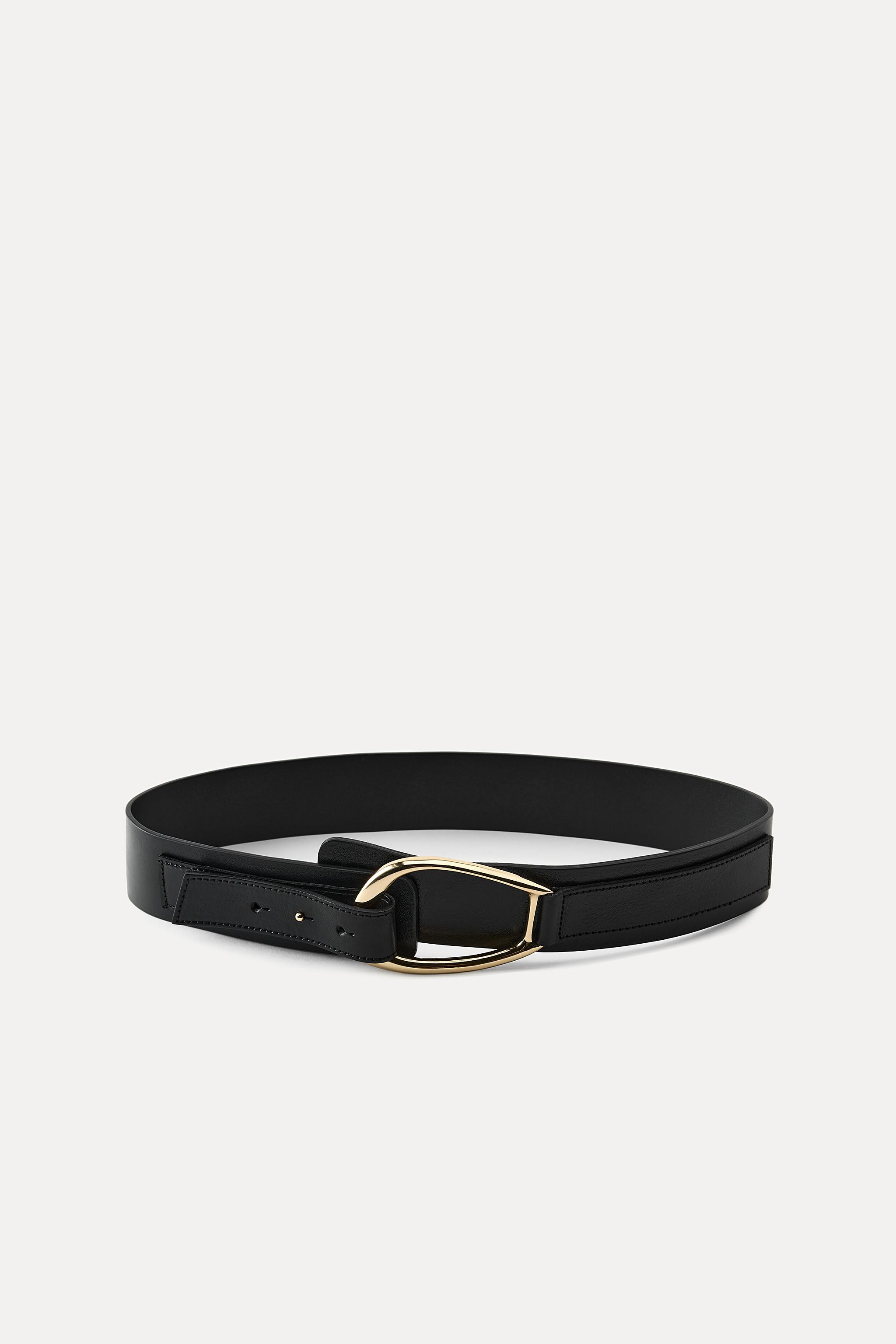 LEATHER SASH BELT WITH OVAL BUCKLE | Zara US