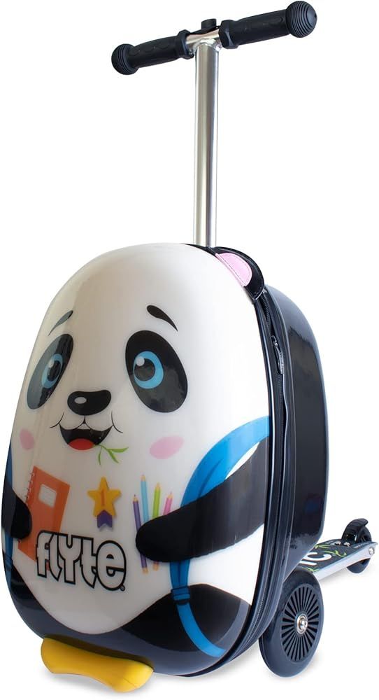 Flyte Scooter Suitcase Folding Kids Luggage – Penni the Panda, 18 Inch Hardshell, Ride On with ... | Amazon (US)