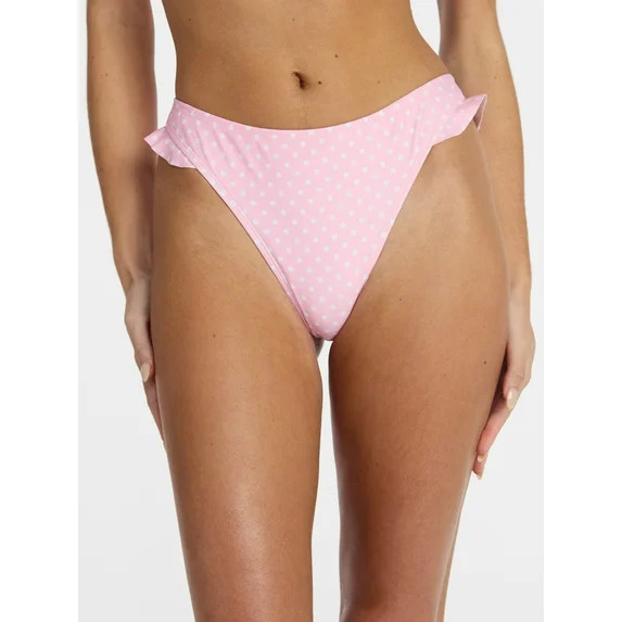 No Boundaries Femme Polka Dot Ruffle Bikini Bottoms, Women’s XXS-XXL | Walmart (US)