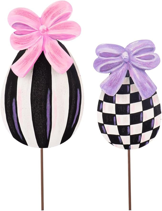 The Round Top Collection-Elegant Eggs with Bows, S/2 Decorative Ornament | Amazon (US)
