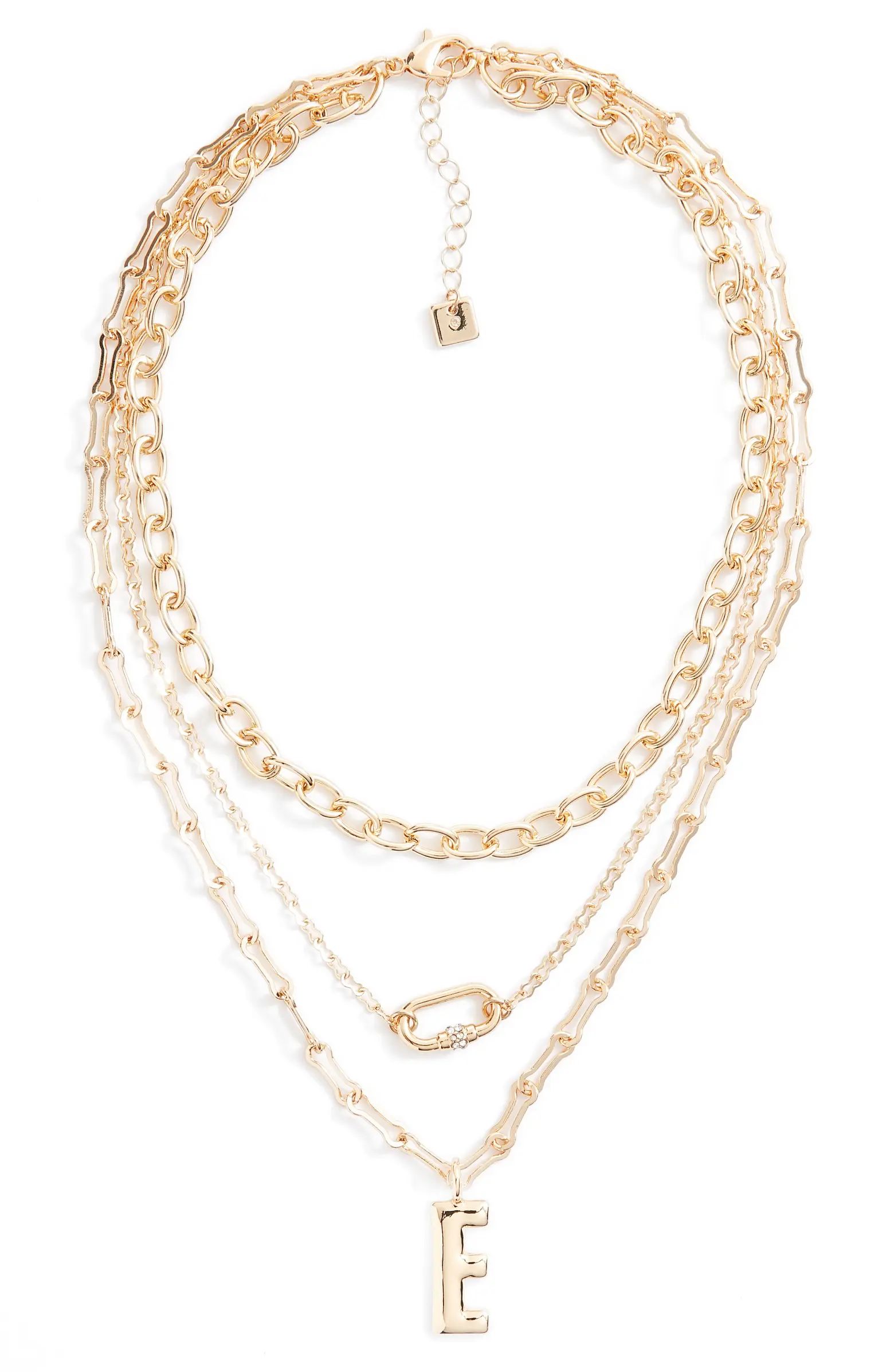 Open Edit Initial Layered Necklace | Nordstrom | Nordstrom