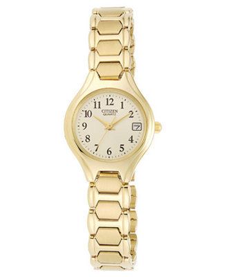 Women's Gold-Tone Stainless Steel Bracelet Watch 23mm EU2252-56P | Macy's