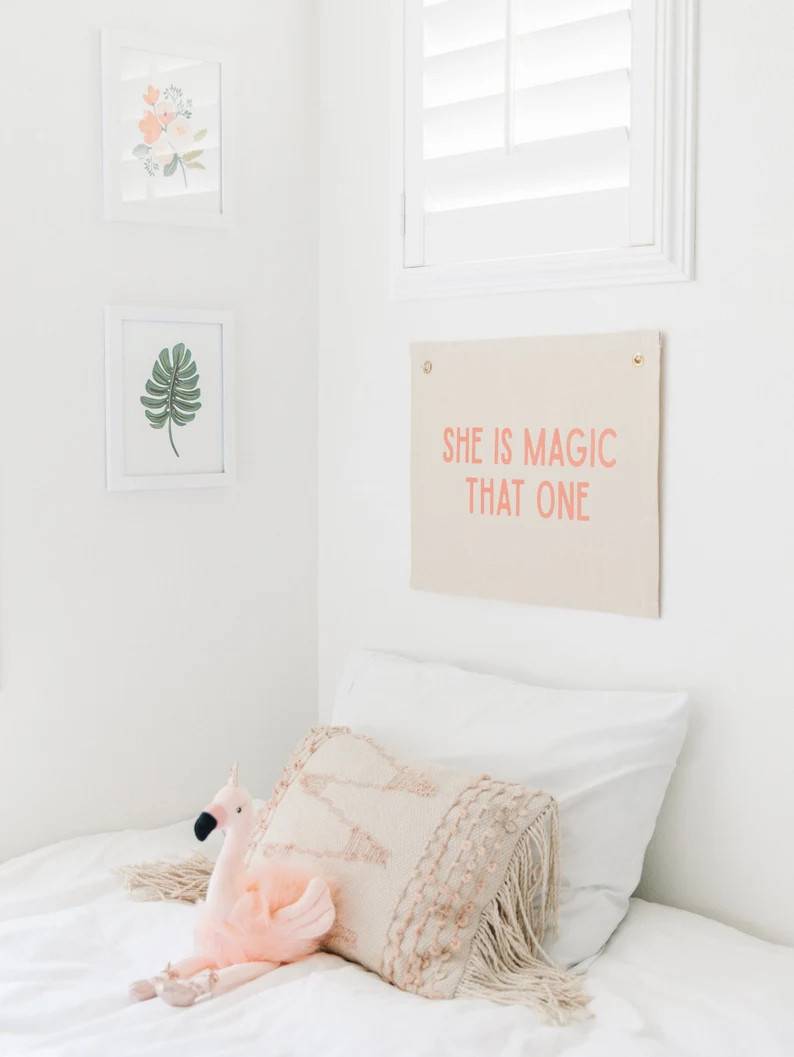 She Is Magic That One Canvas Banner, Girl Nursery Canvas Banner, Nursery Wall Hanging, Neutral Gi... | Etsy (US)