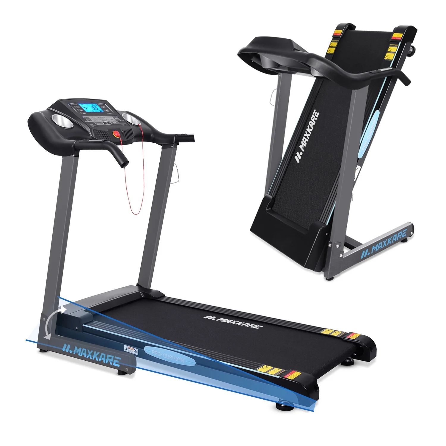 MaxKare 2.5 HP Folding Treadmill with 12% Auto Incline 8.5 mph Speed 15 Preset Program, 220lbs Ma... | Walmart (US)