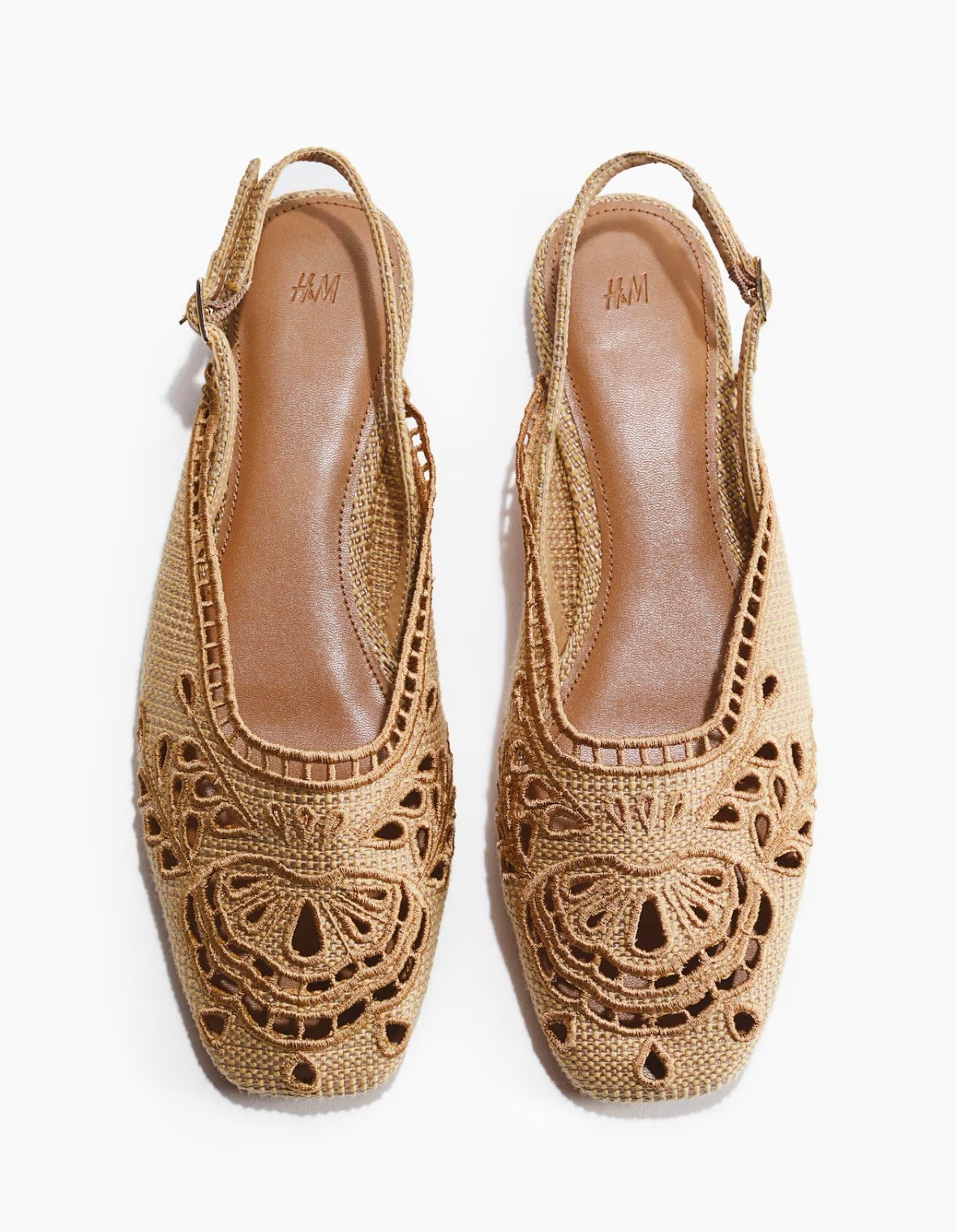EYELET-EMBROIDERED SLINGBACKS from H&M