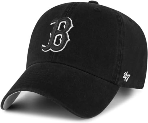 47 Boston Red Sox Primary Logo Ballpark Clean Up Dad Hat Baseball Cap - Boston Red Sox Black - White - Pink | Amazon (US)