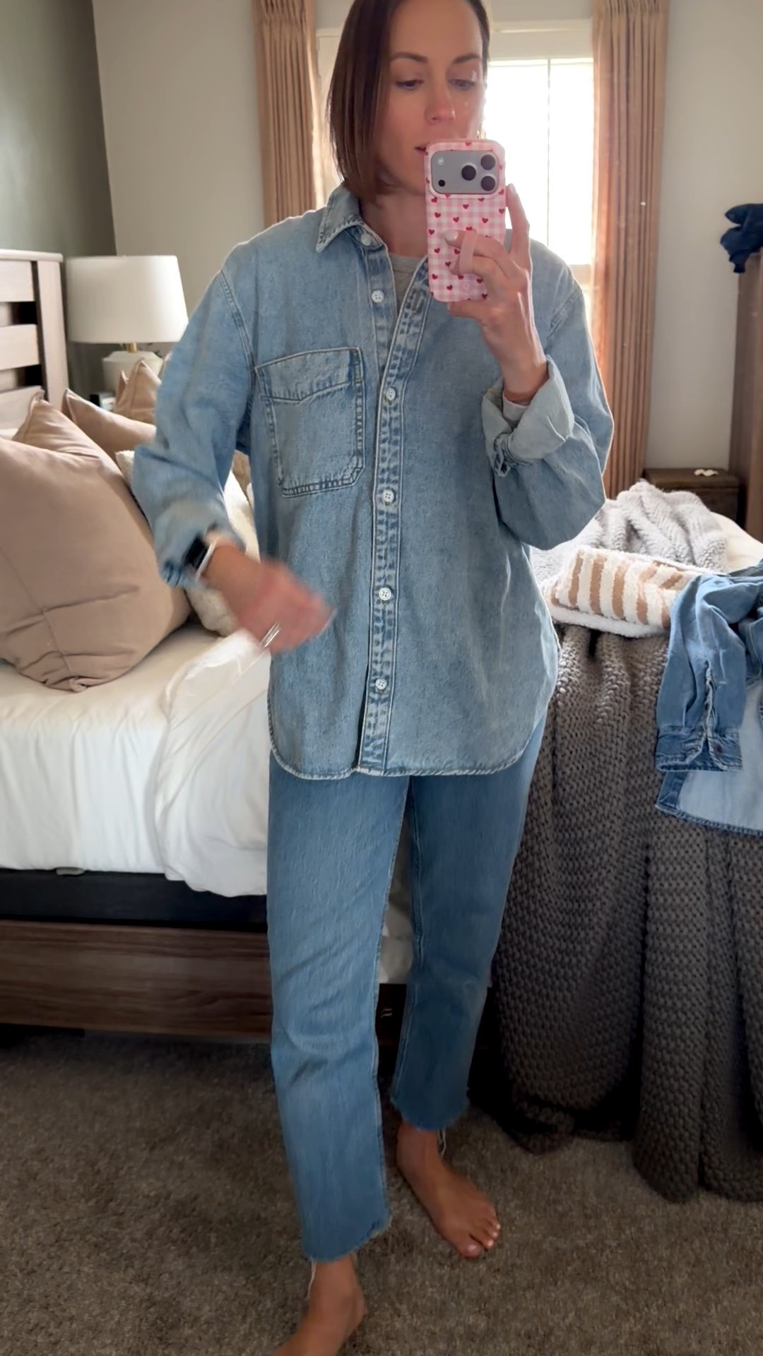 Loving this denim shirt from Target! This piece is a great year round piece—a closet staple! I sized up to a M. It’s a little bit of a heavier weight. Great quality. Sharing the darker color in a separate post  

#LTKootd