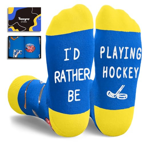HAPPYPOP Hockey Gifts For Teen Kids Boys Girls- Teenage Teen Kids Boys Hockey Socks, Gifts For Hockey Players Lovers, Field Ice Hockey Gifts | Amazon (US)