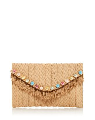 Jojo Faux Pearl Straw Clutch | Bloomingdale's (US)