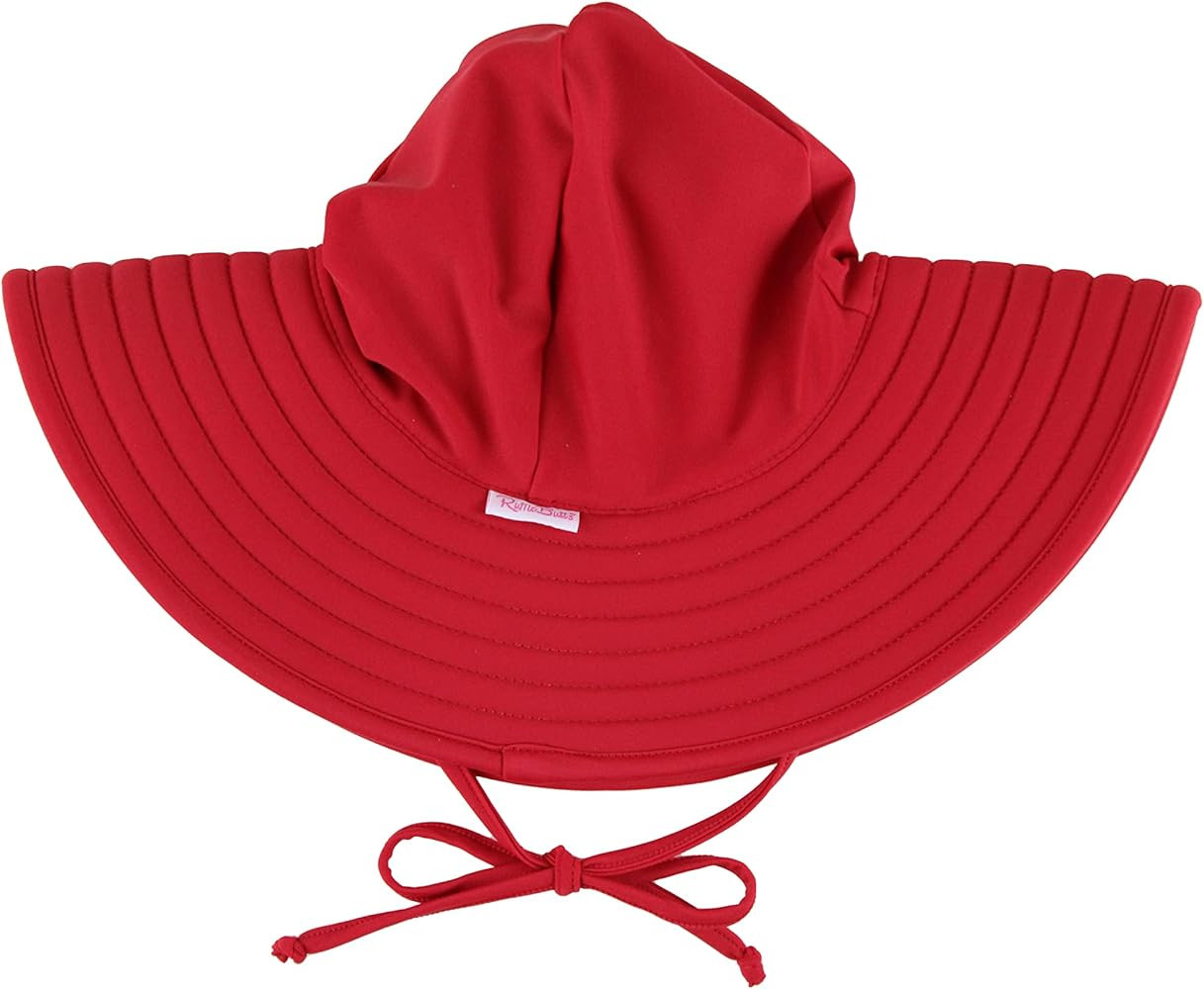 RuffleButts® Baby/Toddler Girls UPF 50+ Sun Protective Wide Brim Swimwear Sun Hat | Amazon (US)