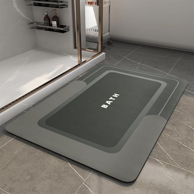 MontVoo-Bath Mat-Bath Mat Rug Non Slip Super Absorbent Stain Resistant Quick Dry Thin Bathroom Ru... | Amazon (US)