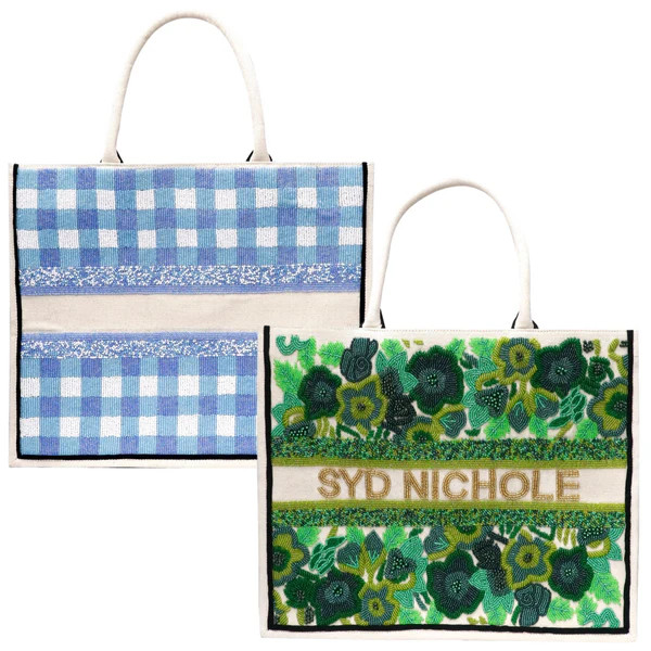 Hand Beaded Customizable Beaded Tote Bags | James Ascher