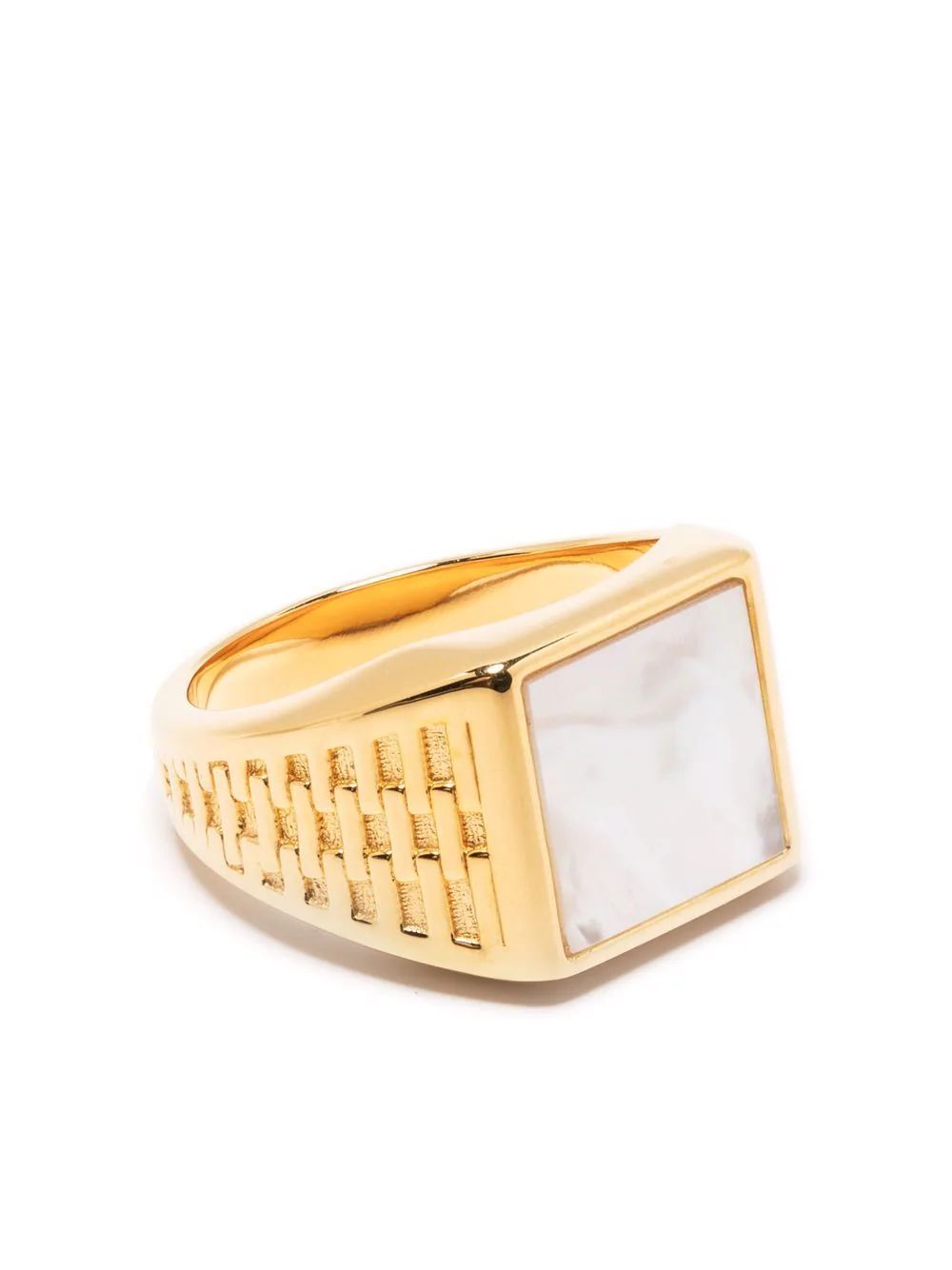 Missoma Fused Mother Of Pearl Woven Signet Ring - Farfetch | Farfetch Global
