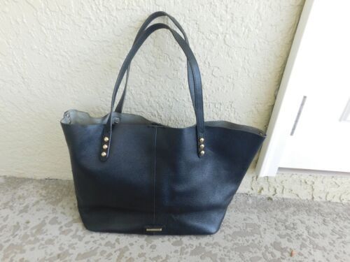 Rebecca Minkoff  Womens Leather Studded Unlined Tote Bag Black | eBay AU