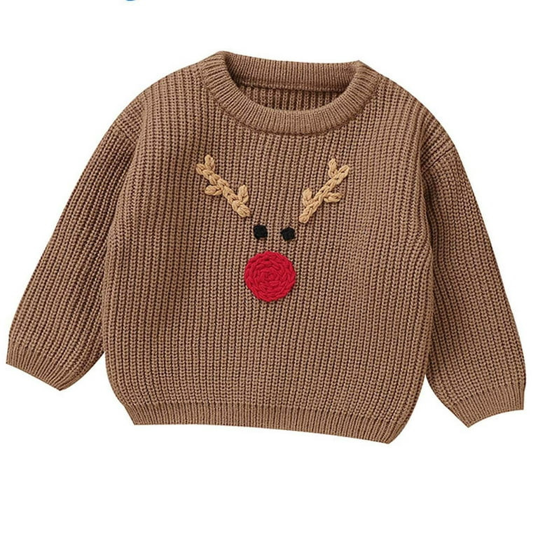 Odeerbi Infant Boys Girls Christmas Sweater Cute Winter Thermal Knit Crewneck Sweater Baby Christ... | Walmart (US)
