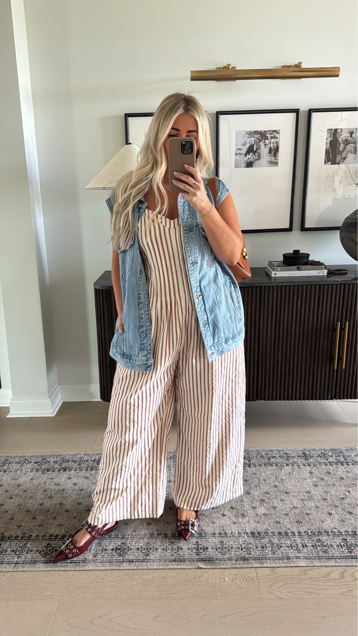 Fall outfit inspo🤎 love jumpsuits for this time of year and can’t go wrong with a denim vest or jacket! Linking some of my faves. I am in an XL jumpsuit #jumpsuit #fall #ootd 

#LTKMidsize #LTKStyleTip #LTKFallSale