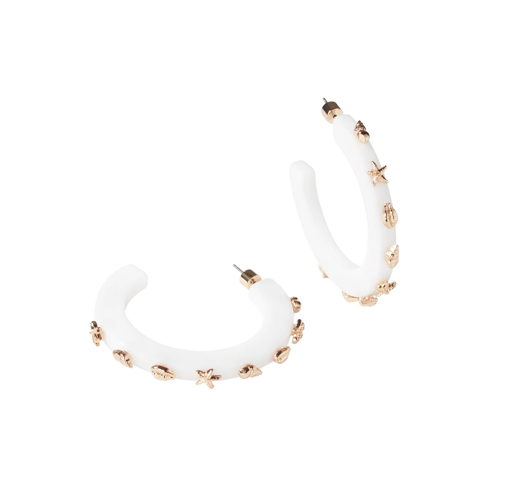 Beach Confetti Hoop - Stark White | Smith and Co. Jewel Design