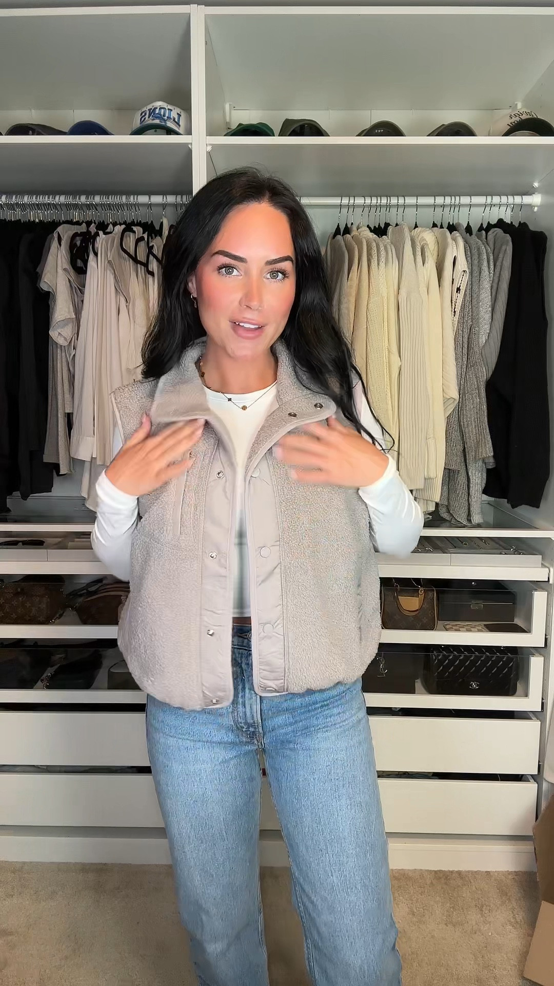 Such a cute fleece vest for fall 🍂

My sizing 5’7, 145lbs, 32DD
I’m wearing a size small shirt & vest, size 26 curve love jeans 

#LTKStyleTip #LTKVideo #LTKSaleAlert