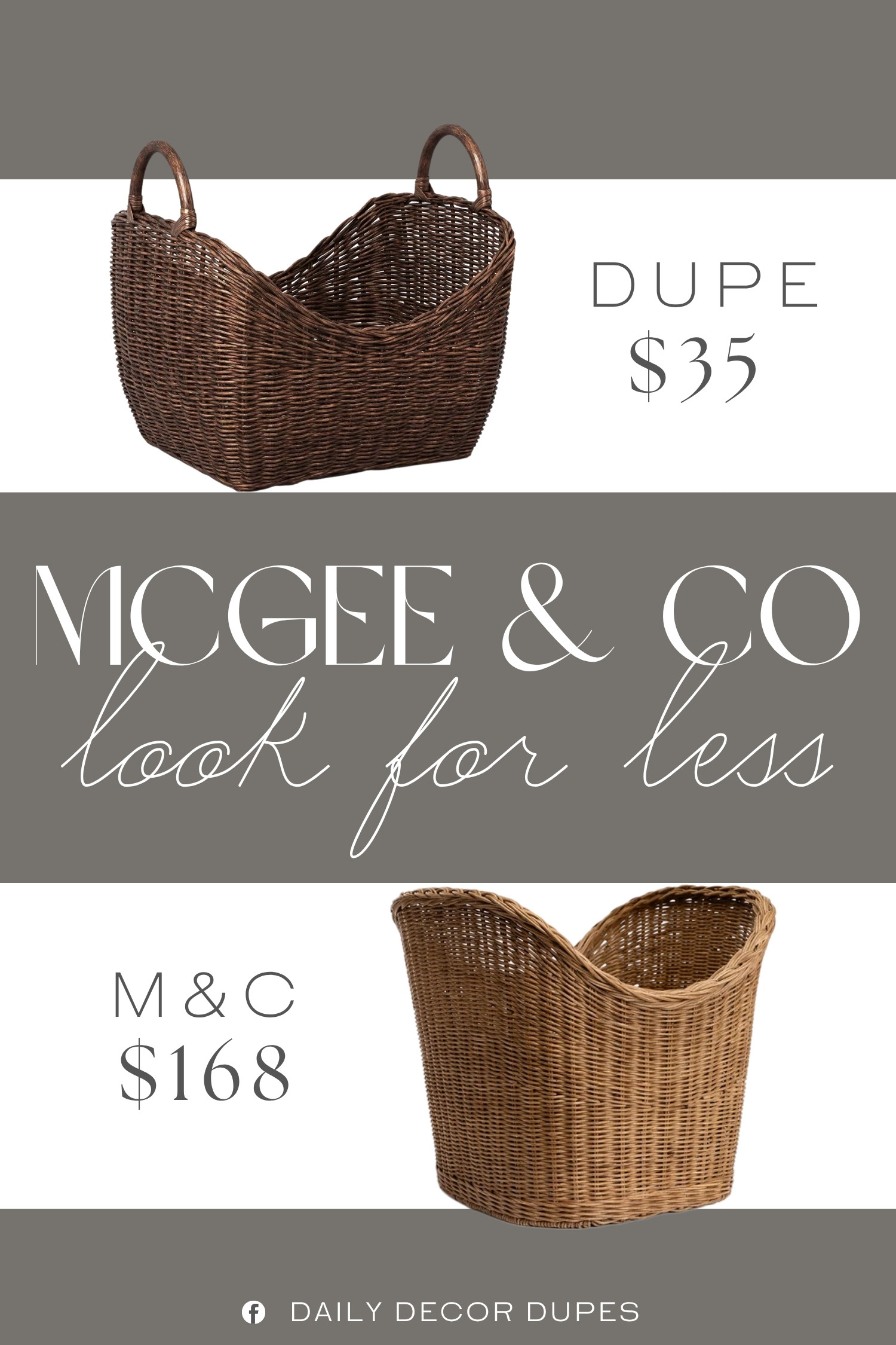 The McGee & Co. Millie Woven Basket features a beautifully curved shape, natural woven texture, and sturdy handles that make it both decorative and practical. At around $35, a similar style is an easy way to bring an elevated organic look to a living room, bedroom, nursery, or entryway without spending a fortune. Use it for blankets, pillows, toys, towels, or everyday clutter while keeping the space looking beautifully styled. 🧺✨🏡

Home more affordable option find similar look for less budget friendly affordable cheap cheaper beautiful pretty. Clearance sale coupon code discount code promo code luxury Inspo inspiration inspired by idea ideas Love like these? I share multiple every day in my FB group.
#McGeeAndCoInspired #MillieWovenBasket #WovenBasket #WickerBasket #RattanBasket #StorageBasket #HomeOrganization #OrganicModernDecor 

 #LTKHome