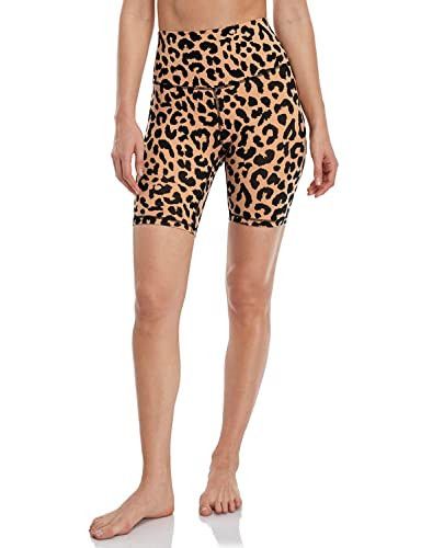 HeyNuts Women's Biker Shorts Pants, High Waisted Yoga Running Spandex Shorts Leggings 8'' Cheetah S(4/6) | Amazon (US)