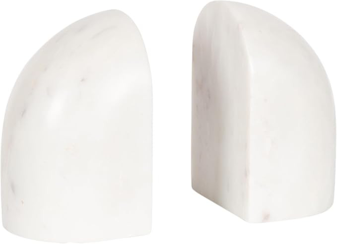 Kate and Laurel Brookhart Modern Two-Piece Marble Bookends for Bookshelf Decor, Set of 2, 4 x 4 x... | Amazon (US)