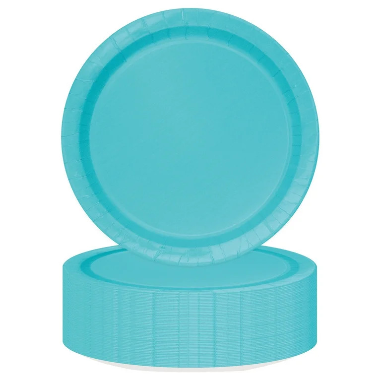 Way to Celebrate! Teal Paper Dessert Plates, 7in, 70ct | Walmart (US)