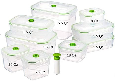 Lasting Freshness 19 Piece Vacuum Seal Food Storage Container Set, Rectangle | Amazon (US)