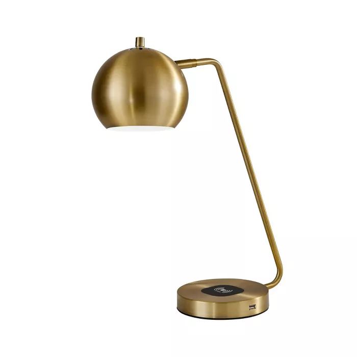 18&#34; x 20.5&#34; Emerson Adessocharge Desk Lamp Brass - Adesso | Target